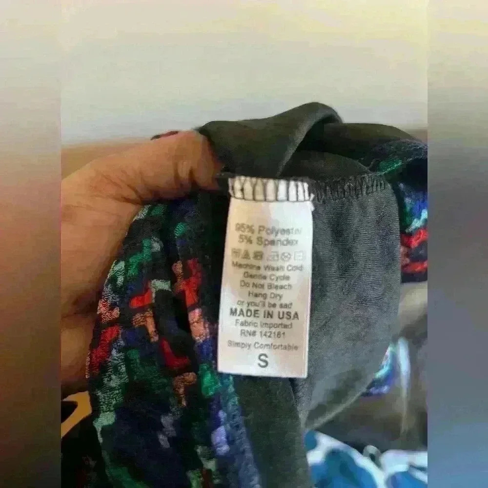 LuLaRoe Duster Long Cardigan Size Small Open Front Colorful Geometric Chore - Picture 5 of 7